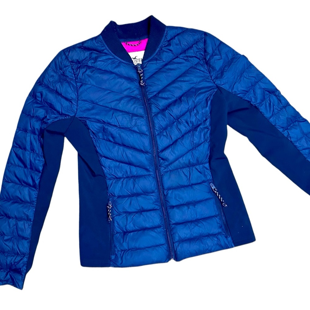 Navy Down Lightweight Puffer Jacket by Hollister Size Small